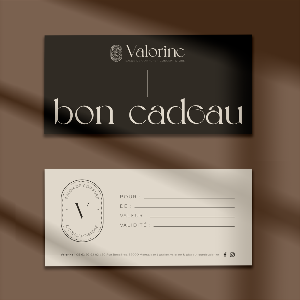 Portfolio Aurava | Communication print | Bon cadeau Valorine