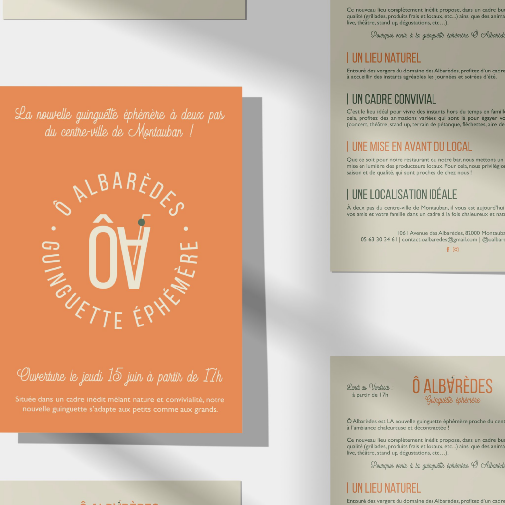 Création graphique de flyer pour Ô Albarèdes by Aurava